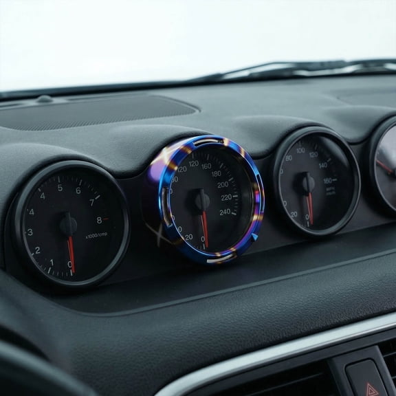 HEANUJJ Universal Tachometer Bezel Cover for Car Interior, Plastic Material with Easy Installation and Perfect Fit