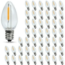 Austin Coast 50-Pack LED C7 Holiday & Christmas Light Bulbs, 0.6W Equivalent, E12 Base, Cool White