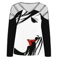 thumbnail image 5 of Women Tops Dressy Casual, Women Casual Pullover V Neck Cut Hollow Sequins Long Sleeve Loose Fit Top T Shirt Cold Shoulder Tshirts Tunic, 5 of 5