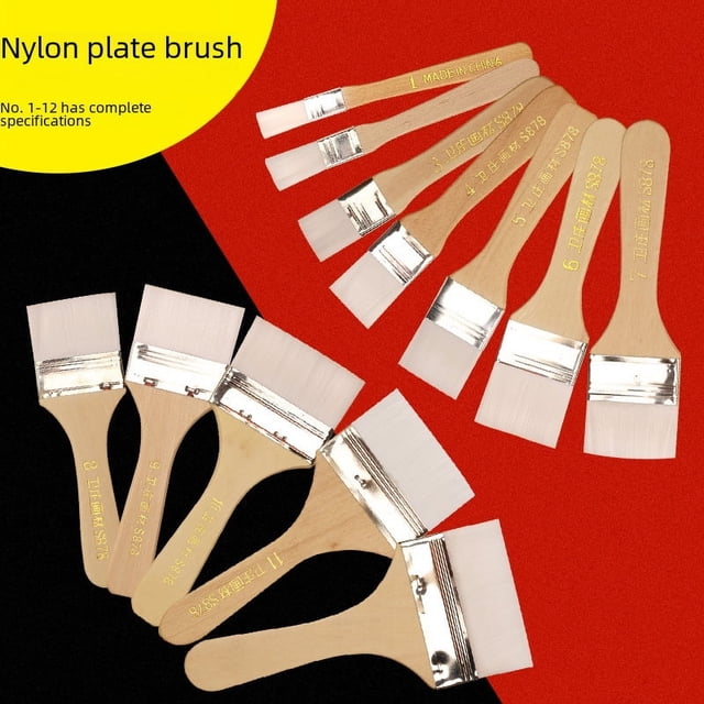 No. 1-12 Pincel de nailon para pintura al óleo Pincel para barbacoa Pincel de nailon para tabla de lana Pincel pequeño de pelo blanco Pincel para pintura