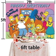 Simpsons Backdrop Banner Party Supplies Background for Photography Kids Birthday Decorations