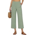 thumbnail image 5 of JJHGVB Cropped Trousers gaucho pants for women pantalones capri Lightweight Pants Lightweight Breathable pedal pushers for women Summer Pants for Women women's capris Straight Lounge Light Green 2XL, 5 of 7