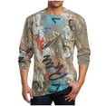 thumbnail image 2 of COSFO Men Shirts Cotton Long Sleeve Casual Graffiti Print Tops Loose Pullover Workout Crew Neck Graphic Tees, 2 of 5