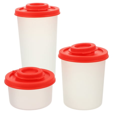 

FRCOLOR 3pcs Kitchen Spice Shaker Portable Salt Pepper Shaker Plastic Seasoning Storage Jar
