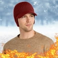 thumbnail image 2 of Odeerbi Winter Beanie for Men Women Knitted Beanie Cap Thickened Wool Hat Elastic Warm Ears Protection Hat Olive Green, 2 of 4