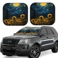 thumbnail image 1 of Fotbe Oil Starry Sky Sunflower Juego de 2 Piezas de Parasoles para Parabrisas | Bloqueador Solar para Auto | Accesorios Plegables para Protección Solar Interior-Medium, 1 of 6