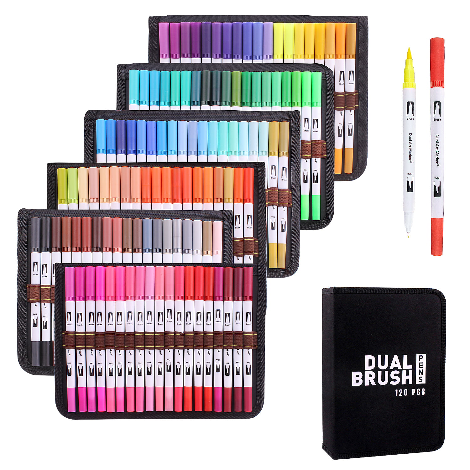 YKKZART Dual Brush Markers Pens for Adult Coloring Books, 60 Colored Art  Marker Fine Point Marker for Art School Office Supplies Bullet Journaling