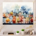 thumbnail image 2 of Designart "Popart Cityscape City Fog II" Cityscapes Metal Wall Decor, 2 of 5
