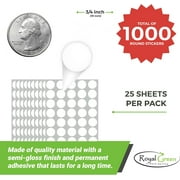 Round Stickers 3/4 inch, Colored Sticker Dots in Green 19mm - 1000 Pack by Royal Green