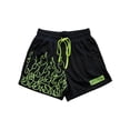 thumbnail image 1 of Txlixc Pantalones deportivos para hombre, pantalones cortos de malla con cordón y bolsillos para adultos con diseño de llamas y letras Txlixc  Casual, 1 of 4