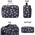thumbnail image 3 of Daisy Pioneer Flower Blue Pattern Insulated Lunch Bag Teens,Bento School Lunch Bag for Teens for Work,Picnic or Travel 10.6x7.7x4.3 Inches,12 Can Capacity, 3 of 6