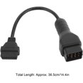 thumbnail image 3 of Car Diagnostic Cable 12 Pin to 16 Pin OBD2 Connector Adapter Extension Car Accessories for Renault, 3 of 5
