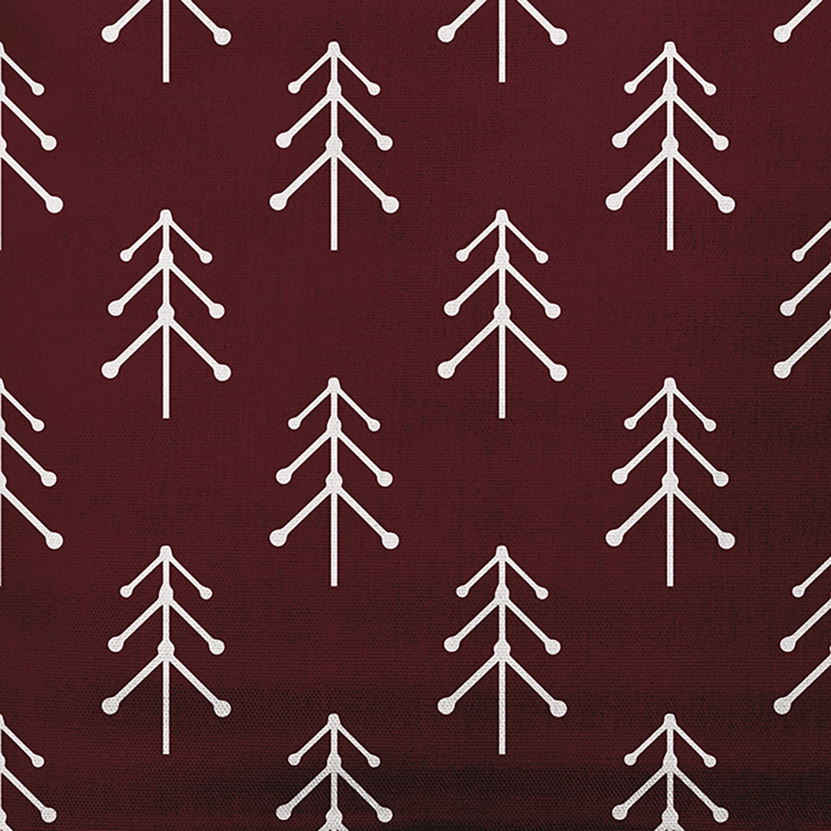 18" x 18" Simply Daisy Patterned Trees Winter Polyester Indoor/Outdoor Pillow, Christmas Burgandy Qty 1