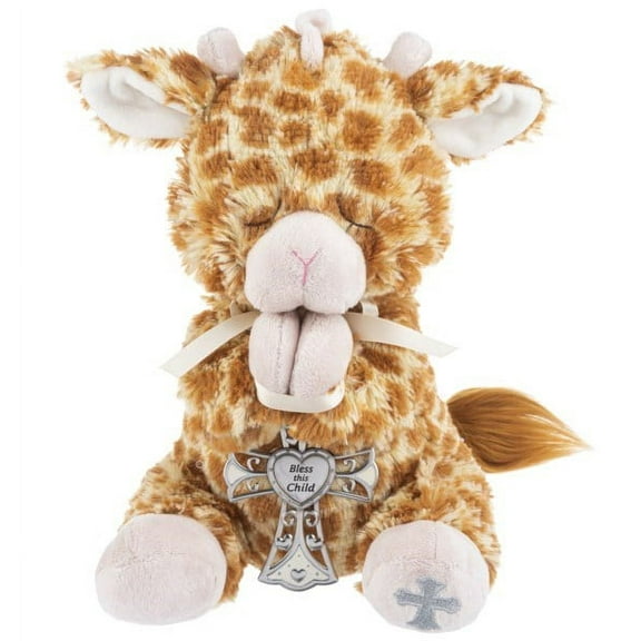 Ganz USA 382381 Serenity Giraffe with Crib Cross Plush Toy - Brown Spots - 11 in.