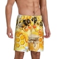 thumbnail image 2 of Pofeuu Honey Bee Print Men's Soft Woven Elastic Waistband Sleep Pajama Short-3X-Large, 2 of 6
