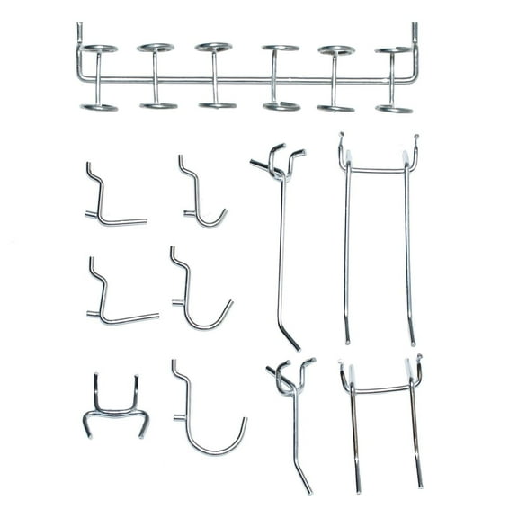 Decko Products DK41009 50 Piece Assorted Powder Coated Finish Peg Hooks for Garage 1/8 in. and 1/4 in.