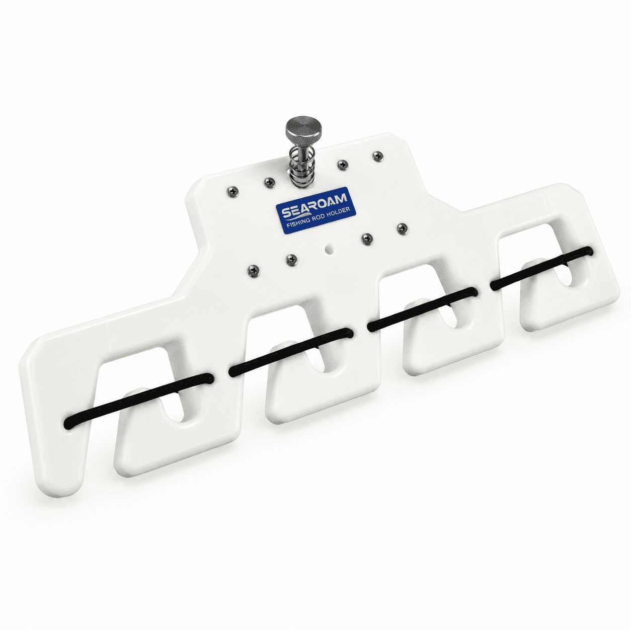 4-Rod Pontoon Fishing Rod Holder for Square and D-Shaped Boat Rails