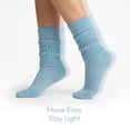 thumbnail image 3 of Women’s Cotton Slouch Socks 3 Pairs, Knee High Scrunch Boot Socks, Extra Long All Season Comfort, Made in USA (3 Pairs Sky Blue), 3 of 17