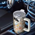 thumbnail image 6 of OBREWU Corgi Dog and Flower Florals Tumbler with Handle and Lid,Corgi Dog and Flower Florals 40oz Double Wall Vacuum Insulated Tumbler,Cups Gift for Women and Men, 6 of 7