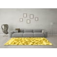 thumbnail image 3 of Ahgly Company Machine Washable Indoor Square Abstract Yellow Modern Area Rugs, 4' Square, 3 of 4
