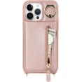 thumbnail image 6 of iPhone 14 pro Case with Card Holder for Women, iPhone 14 pro Phone Case Wallet with Strap Credit Card Slots Crossbody with Kickstand Zipper Shockproof Case for iPhone14pro - Rose Gold, 6 of 16