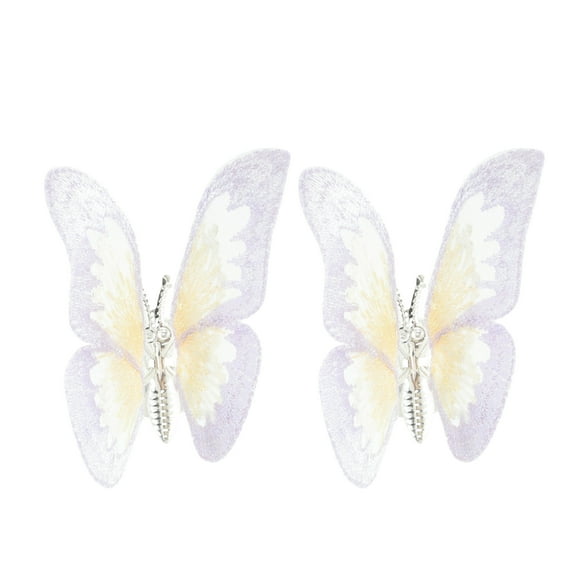 Unique Bargains 1 Pair Shoelace Charms Embroidered Butterflies Fashion Shoe Accessories Purple