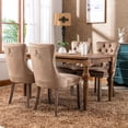 thumbnail image 4 of Dining Chairs | Comfortable Seating for Dining Room with High Rebound Cushion | Solid Rubberwood Frame and Velvet Upholstery | High Backrest for Strong Back Support, 4 of 6