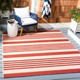 thumbnail image 2 of SAFAVIEH Beach House Henry Striped Indoor/Outdoor Area Rug, Beige/Red, 5'3" x 5'3" Round, 2 of 9