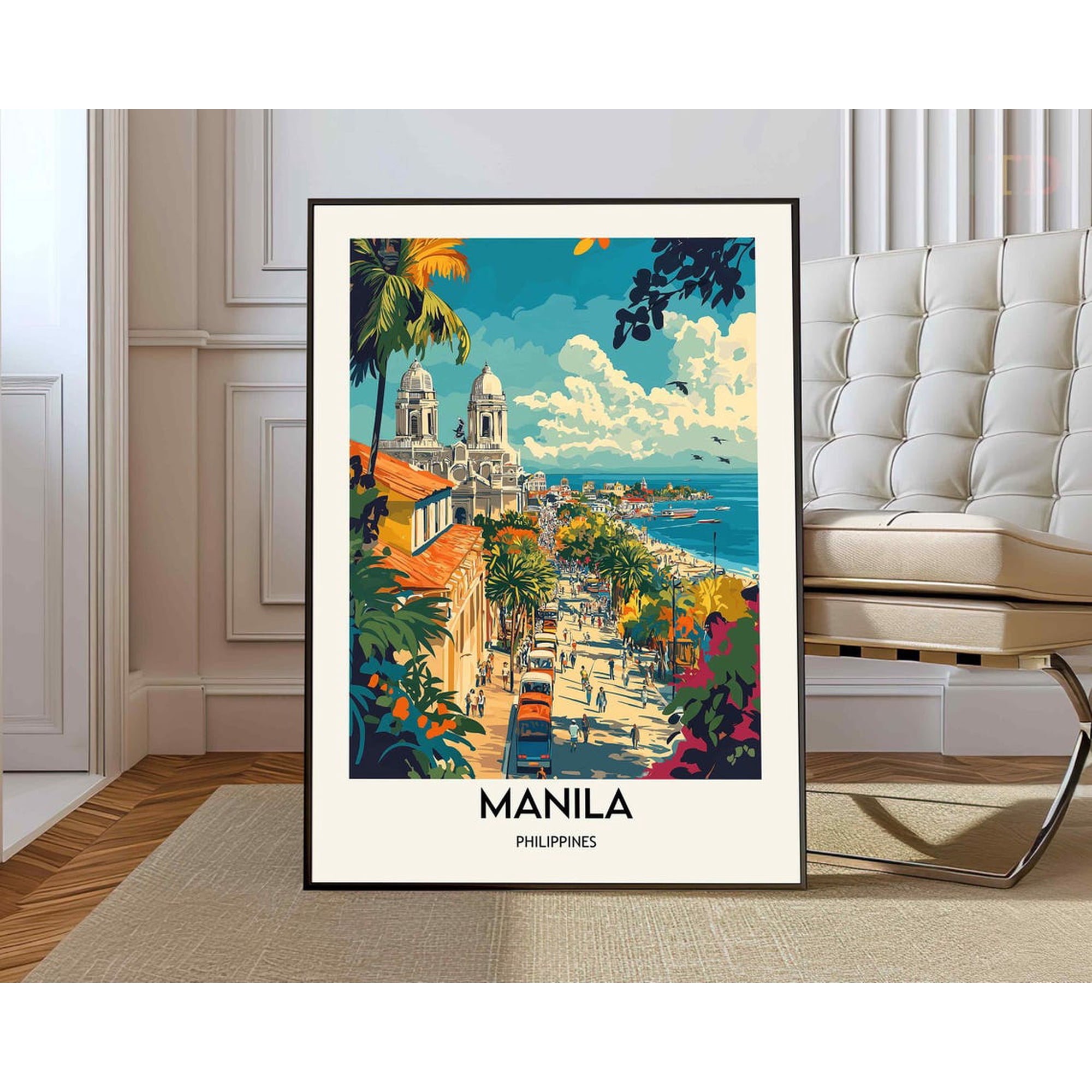 Manila Philippines Poster, Capital City Travel Wall Art