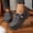 Gray, variant on Loafers for Women Fall Winter Fashion Square Toe Warm Versatile Casual Flats Plush Comfy Outdoor Platform Shoes