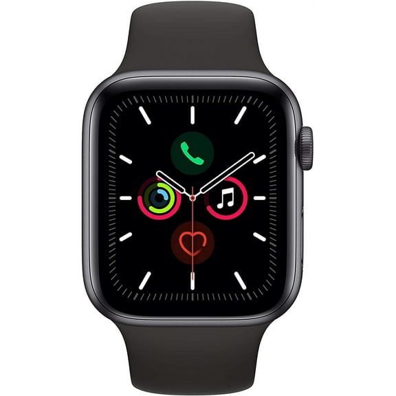 Restored Apple Watch Gen 5 Series 5 Cell 44mm Space Gray Aluminum - Black Sport Band 3G069LL/A (Refurbished)