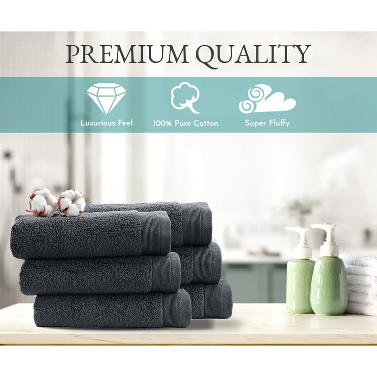 Luxury Hand Towels 100% Long-staple Cotton 6 Pcs Absorbent Drying Face  Towels