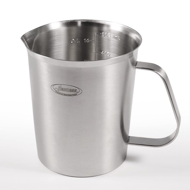 Vaso medidor Newness de acero inoxidable, 500 ml/16 oz, con mango