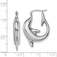 thumbnail image 4 of Sterling Silver Rhodium-Plated Dolphin Hoop Earrings (32 X 23) Made In Mexico qe4698, 4 of 5