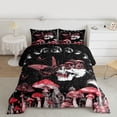 thumbnail image 2 of jejeloiu Pink Mushroom Queen Comforter Set,Gothic Skull Moth Bedding Comforter Set For Girls Kids Reversible 3 Pieces, 2 of 8