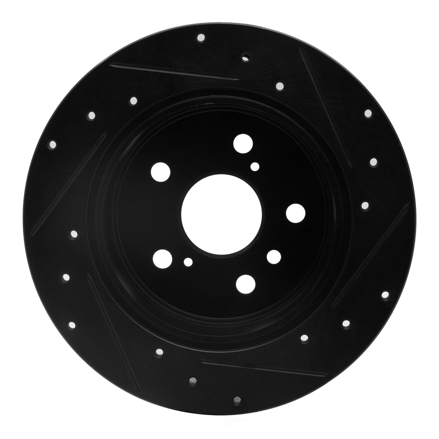 Dynamic Friction Company 633-76053L DFC Brake Rotor - Drilled And Slotted - Black