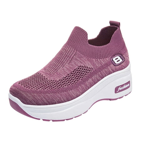 

Sneakers for Women Women Wedge Trainer Shoes Leisure Breathable Outdoor Fitness Running Sport Sneakers Casual Shoes Womens Sneakers Mesh Purple 38