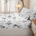 thumbnail image 5 of Manfei Cartoon Astronaut Zipper Full Size Comforter Sets with Fitted Sheet and 2 Pillowcases,Minimalist Space Planets Zipper Bedding Set,White,Polkadot Reversible,4pcs, 5 of 8