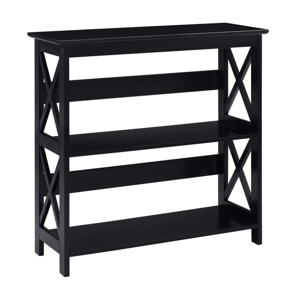 Convenience Concepts Oxford 3 Tier Bookcase Entryway Hall Table, Black