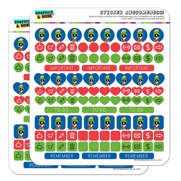 Looney Tunes Marvin The Martian Planner Calendar Scrapbooking Crafting Sticker Set