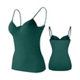 thumbnail image 4 of Blackish Green Women's Fit Camisole with Built in Bra modal Padded Workout Top Crop Tank Fitted Basic Cami Tops Camisole Tops for Women L, 4 of 4