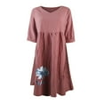 thumbnail image 5 of Robe d'Été Décontractée pour Femmes à Manches Trois Quarts 3/4, Col en V, à Imprimé, 5 of 5