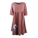 thumbnail image 4 of ICHUANYI Liquidación Moda Mujer Tres Cuartos Manga 3/4 Cuello En V Vestido De Impresión Casual De Verano ICHUANYI WER202308250448, 4 of 5