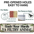 thumbnail image 3 of Wash Your Hands Ya Filthy Animal Sign,Funny Bathroom Wall Art, Green Plant Tin Plaques For Kitchen Toilet Home Decor(4''x 16''), 3 of 5