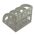 thumbnail image 3 of JIELISI Jielisi Triple File Organizer, Minimalist Plastic Document Tray, Grey-White Desktop Storage Solution, 3 of 6