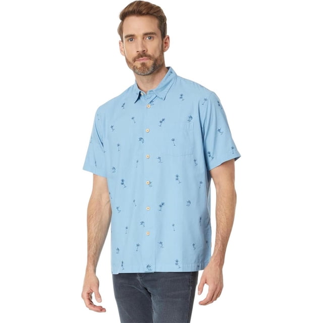 Camisa Quiksilver Hombre Caballero Playa Casual Sail Palm azul XL