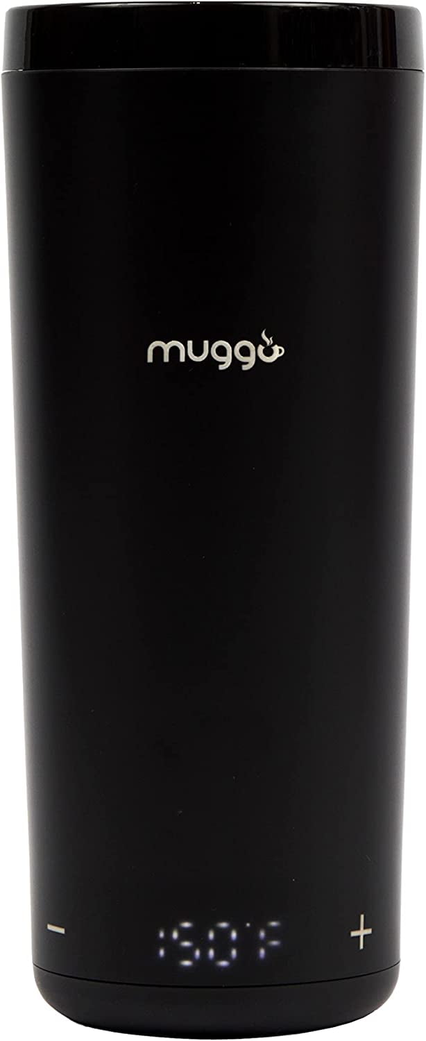 Muggo 12 oz Temperature Control Heated Travel Mug for Tea, Coffee, & Hot  Beverage Warmer with Dual Charger 