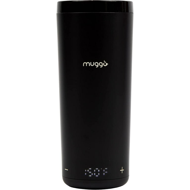 Muggo 12 oz Self-Heating Coffee Mug, Temperature Control Travel Mug, Black  Portable Heated Coffee Mug with Leak-Proof Lid & 3-Hour Battery Life 