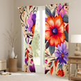 thumbnail image 3 of YST Rideaux Occultants Floraux Chic 84x90 Rideaux Fleurs Rouges Violettes Filles Femmes Rideaux & Draperies, Thème Botanique Rideaux Occultants Vintage Fleurs Draperies de Fenêtre Décoration de Chambre, 3 of 6