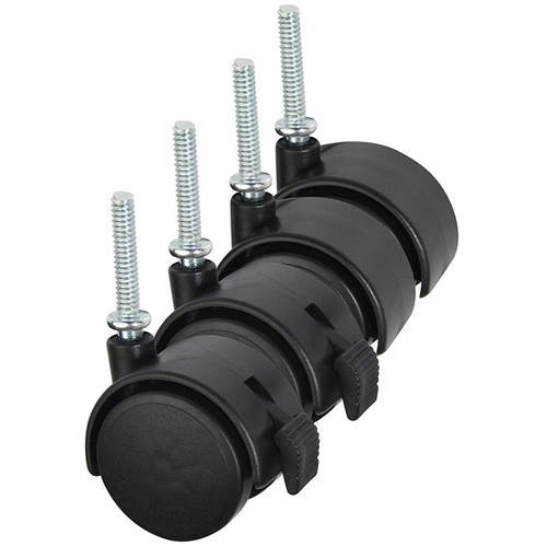 Honey Can Do 2Inch Casters with 2 Locking Wheels, Black (Pack of 4